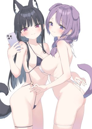 peko,兽耳,erect_nipples,garter,泳装