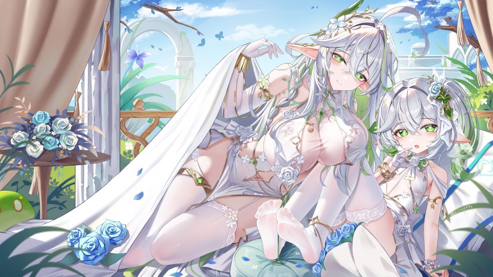 纳西妲 マハールッカデヴァータ 原神 Jndfh 呆毛 露肩 脸红 手镯