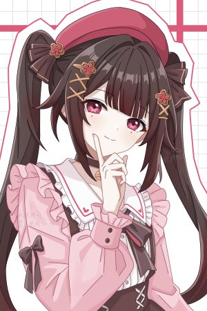 崩坏：星穹铁道,honkai,花火,yino,single,长发,長身像,前发,脸红,茶发,双马尾,直刘海,少女,发饰,铃