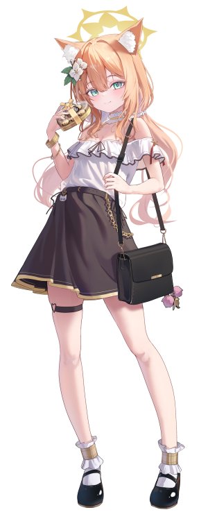 chiu538,伊落玛丽,蔚蓝档案,兽耳,garter,光晕,猫耳,情人节