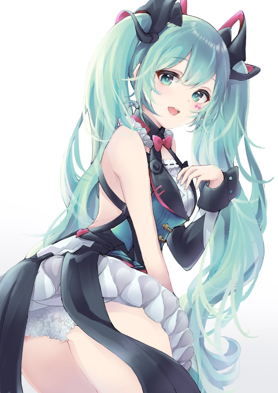 VOCALOID 初音ミク Ramunezake 长发 Single 長身像 脸红 视线正对