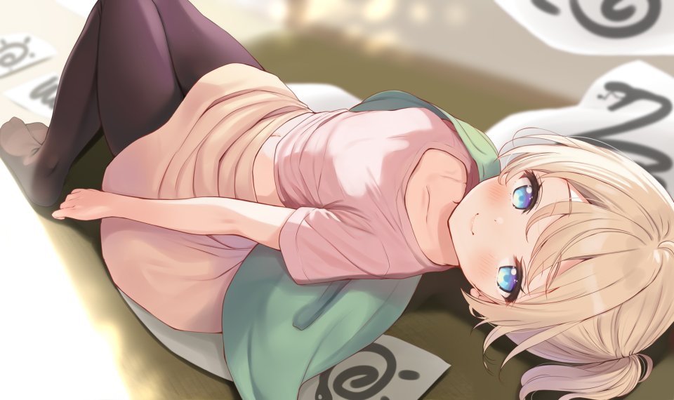 原创 相音うしお 金发 碧眼 脸红 Breasts 披肩 视线正对