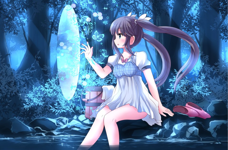 原创 Risutaru 长发 Single 脸红 Highres 開いた口 碧眼