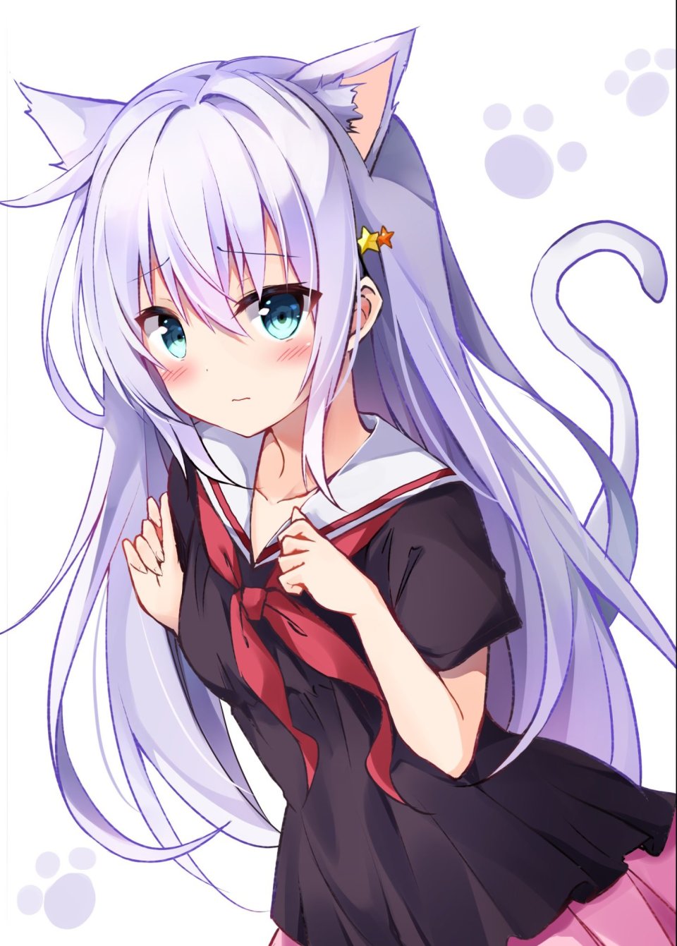 星ノ宮くのん 原创 Hyurasan 兽耳 碧眼 胸部 猫耳 猫娘