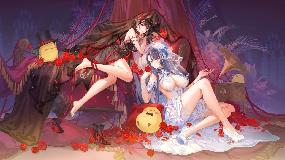 ATDAN Manjuu 能代 碧蓝航线 连衣裙 No-Bra 看穿 掀裙