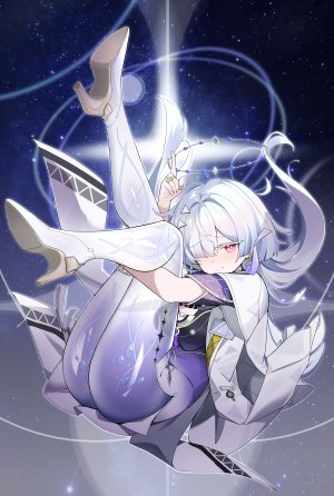 鸣潮,mornye,fengqun,single,长发,長身像,视线正对,前发,脸红,红色眼,银发,全身,少女,光晕