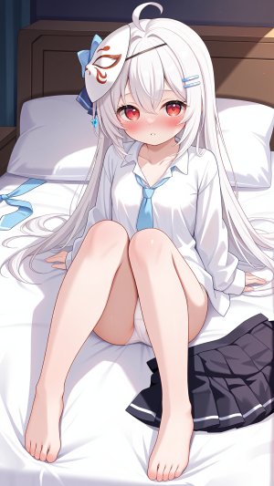 幼刃酱suki❤,幼刃酱,萝莉,腿,男友衬衫,AI生成图