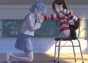 HaneRu,羽織·春葵,氷見野·晴夏,捆绑play,裤袜,制服,掀裙,百合