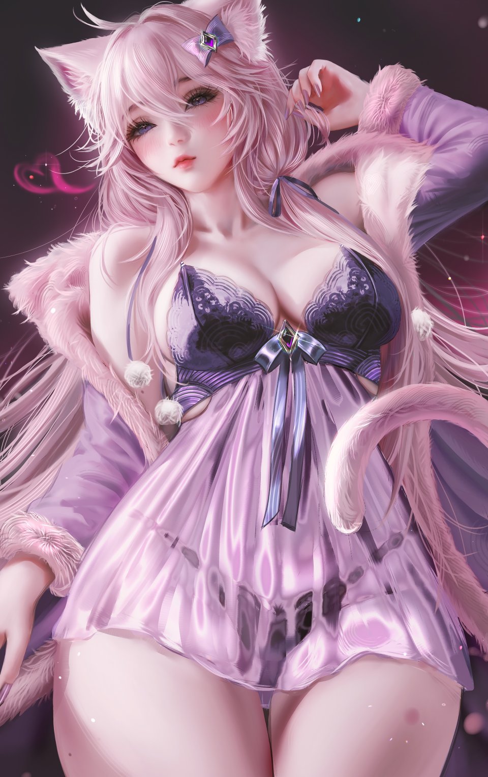 Nixeu ニャターシャ・ニャンナーズ Vshojo 兽耳 Lingerie 猫耳 胖次 看穿