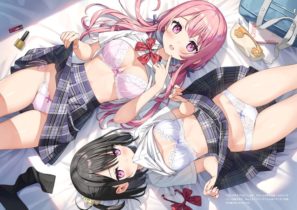 久留美 雫 原创 Kantoku 黑发 脸红 领结 Bra