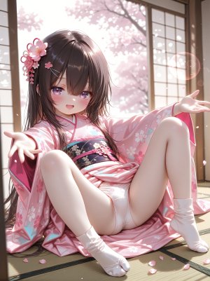 神月翼雪月,R-18,和服,少女,萝莉,和风,AI生成图