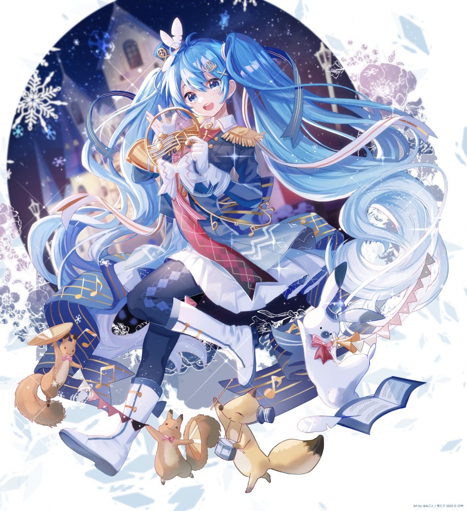 初音ミク 雪ミク 雪未来 VOCALOID Aono_99 Holding 乐器 雪ミク2020