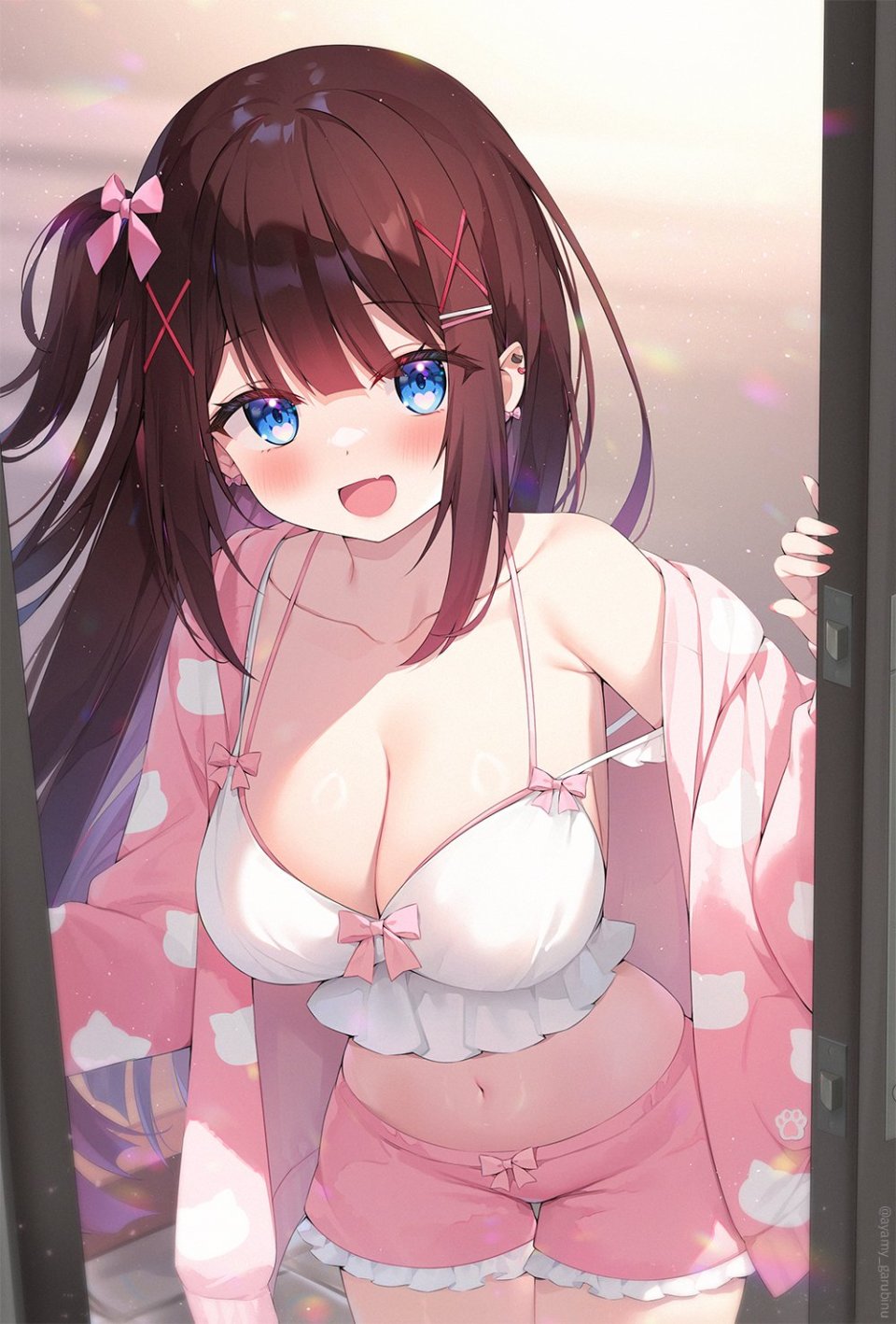 宮脇サナ 原创 Ayamy 碧眼 脸红 Breasts 茶发 Cleavage