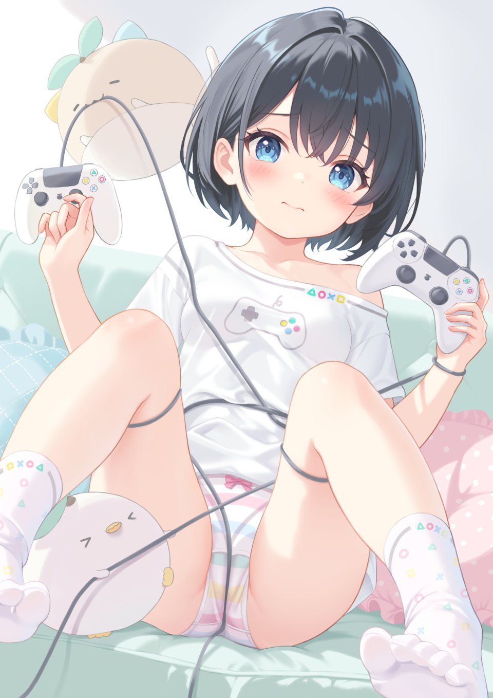 夕奈れぶん 萝莉 No-Bra 胖次 条纹胖次
