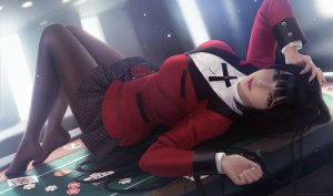 wickellia,蛇喰夢子,kakegurui,裤袜,制服,掀裙