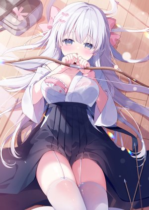 ameno_usari,bra,和服,开衫,看穿,掀裙,长筒袜,丝袜,weapon