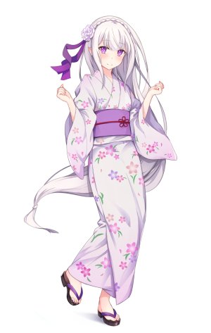 echiru,Emilia,从零开始的异世界生活,尖耳,浴衣