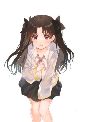 Fate/GrandOrder,Fate系列,前发,胸部,茶发,衬衫,開いた口,红色眼,短裙,貧乳