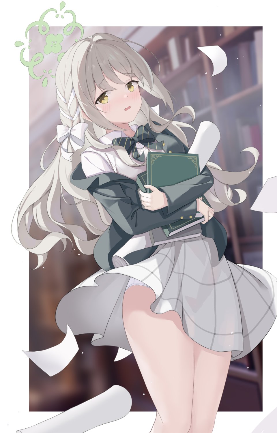 蔚蓝档案 Serika 领结 茶发 光晕 长发 长袖 视线正对