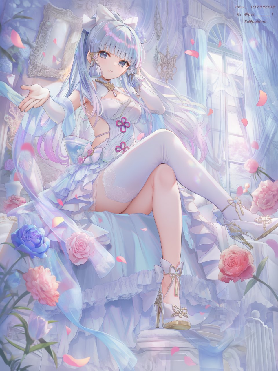Poi氵 女孩子 神里綾華 原神 GenshinImpact 少女 神里绫华 魅惑的大腿