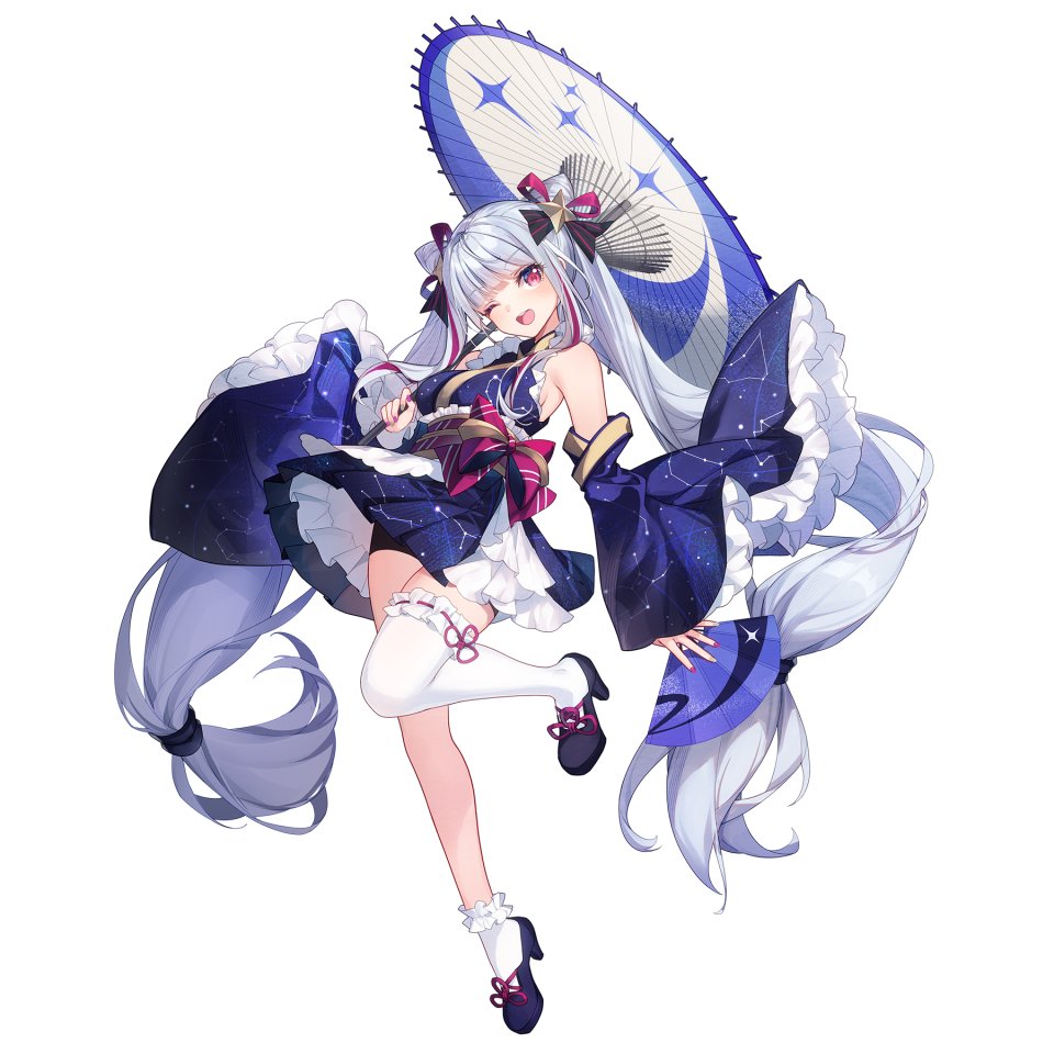 Arcaea Bison仓鼠 露肩 双团子头 连衣裙 包子頭 Holding 和服
