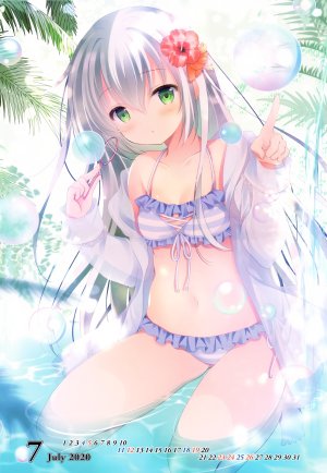 シロガネヒナ,水着,cleavage,泳装