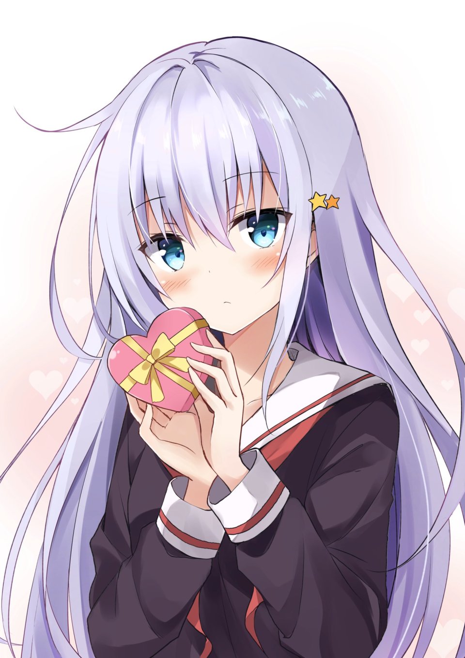 星ノ宮くのん 原创 Hyurasan 碧眼 脸红 发饰 Holding 长发